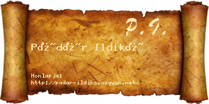 Pádár Ildikó névjegykártya